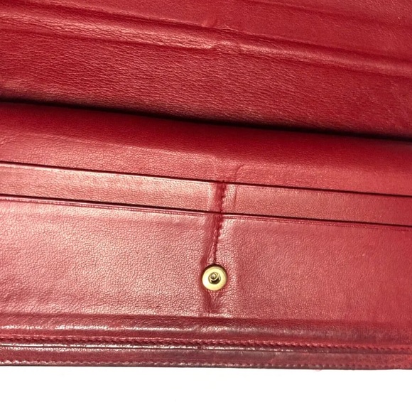 BOTTEGA VENETA VINTAGE INTRECCIATO LEATHER LONG WALLET RED - Picture 10 of 13